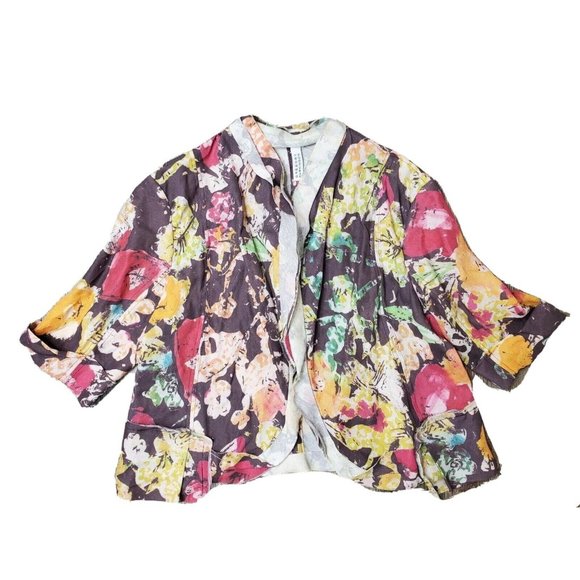 Gregory Parkinson Multicolor Boho Patchwork Deconstructed Hippie Jacket Womens L - Picture 1 of 11